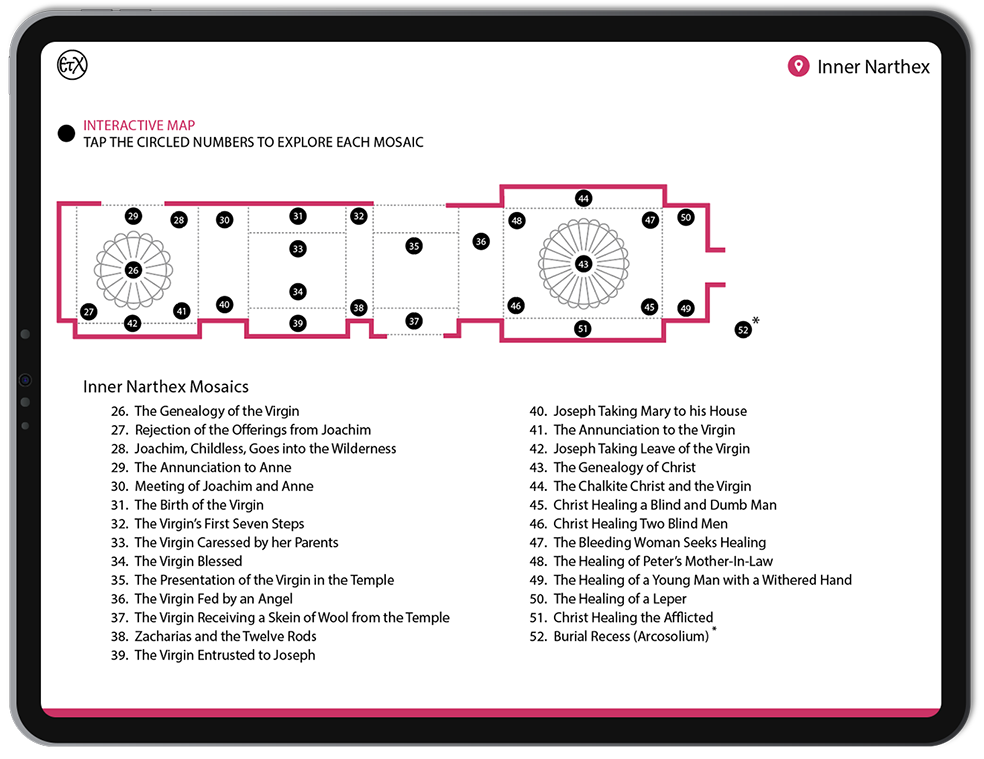 Chora Museum (Kariye Museum) Inner Narthex, Interactive eBook Map