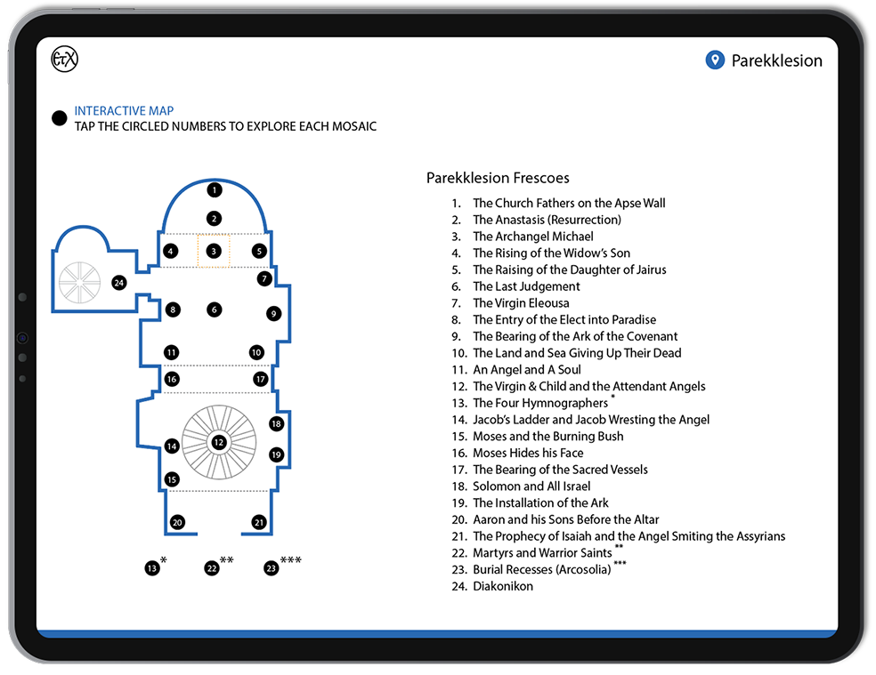 Chora Museum (Kariye Museum) Parekklesion, Interactive Map, chora museum hours, chora church facts, byzantine museum istanbul